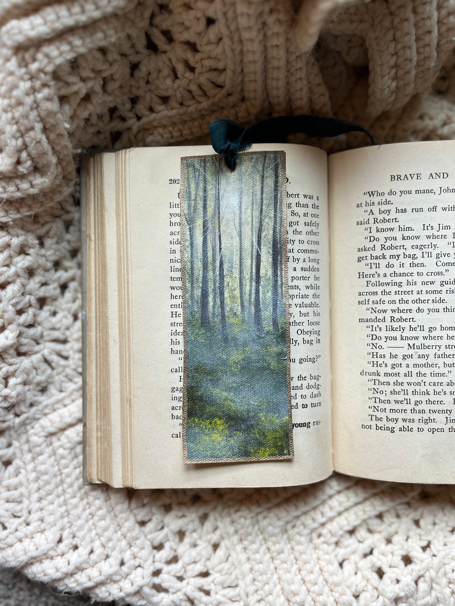 Handpainted Canvas Bookmark