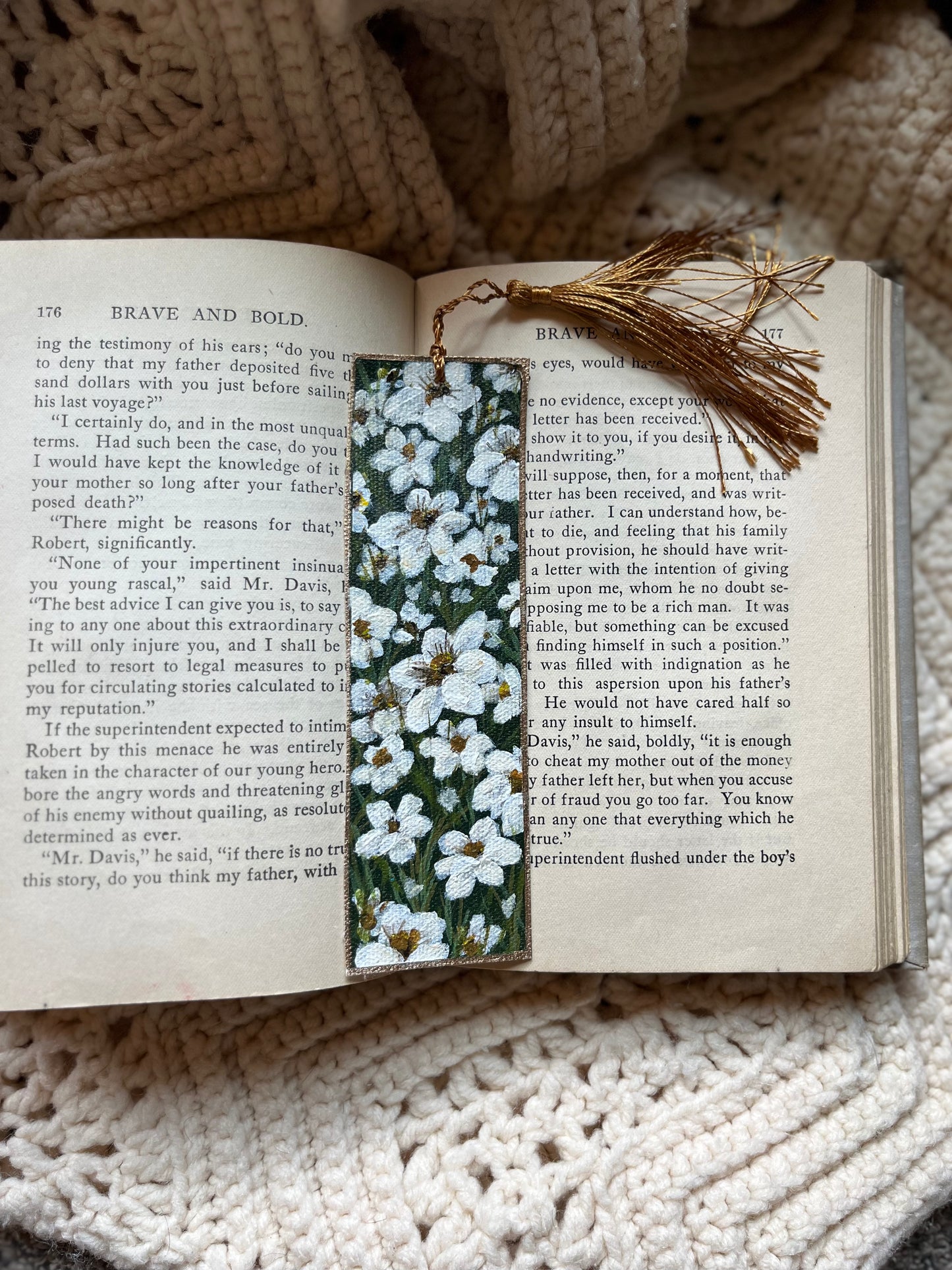 Handpainted Canvas Bookmark